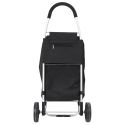 Chariot de courses pliable noir à 2 roues en Polyester (39L)