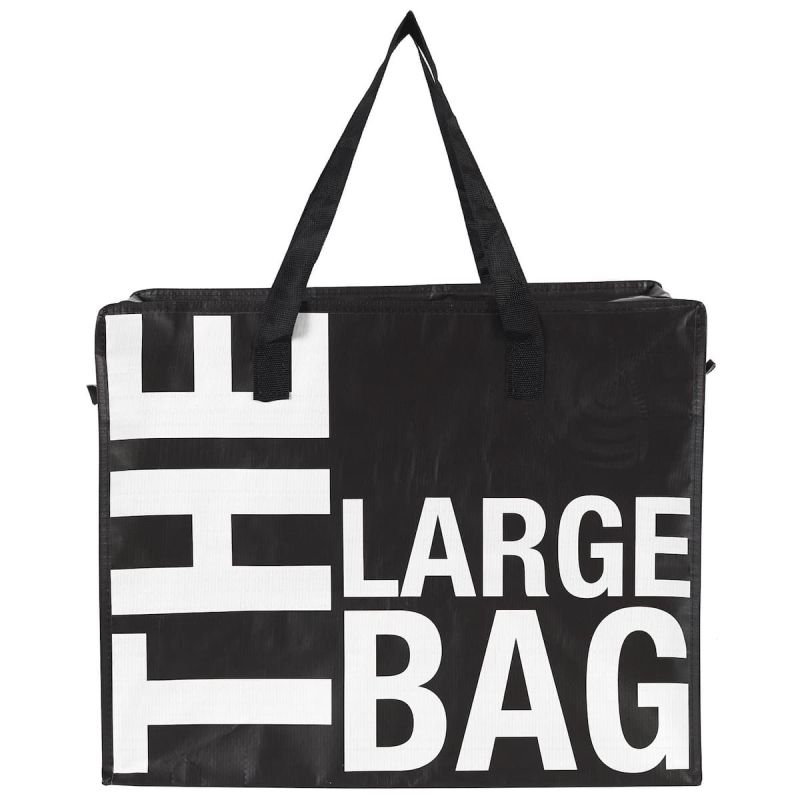 Sac L noir multiusages avec message en Polypropylène (55 x 55 cm)