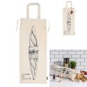 Sac à pain en coton beige avec lien de serrage