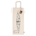 Sac à pain en coton beige avec lien de serrage