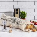 Sac à pain en coton beige avec lien de serrage