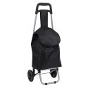 Chariot de courses noir à 2 roues en polyester (H87 cm)