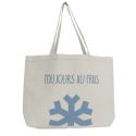 Tote bag isotherme (10L) blanc avec message "Toujours au frais"