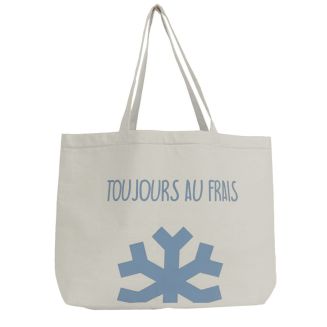 Tote bag isotherme (10L) blanc avec message "Toujours au frais"