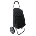 Chariot de courses noir à 2 roues en polyester (H99cm)