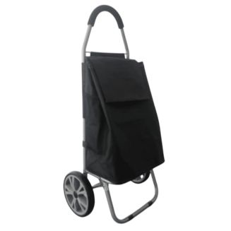 Chariot de courses noir à 2 roues en polyester (H99cm)