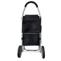 Chariot de courses noir à 2 roues en polyester (H99cm)