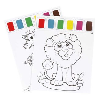 Lot de 10 Feuilles de peinture à l'eau A4 avec 2 pinceaux