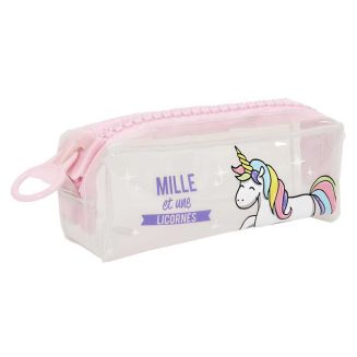 Trousse transparente thème Licorne