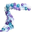 Arche de 100 Ballons Violets Bleus et Blancs