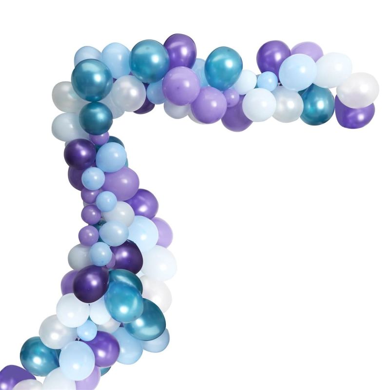 Arche de 100 Ballons Violets Bleus et Blancs