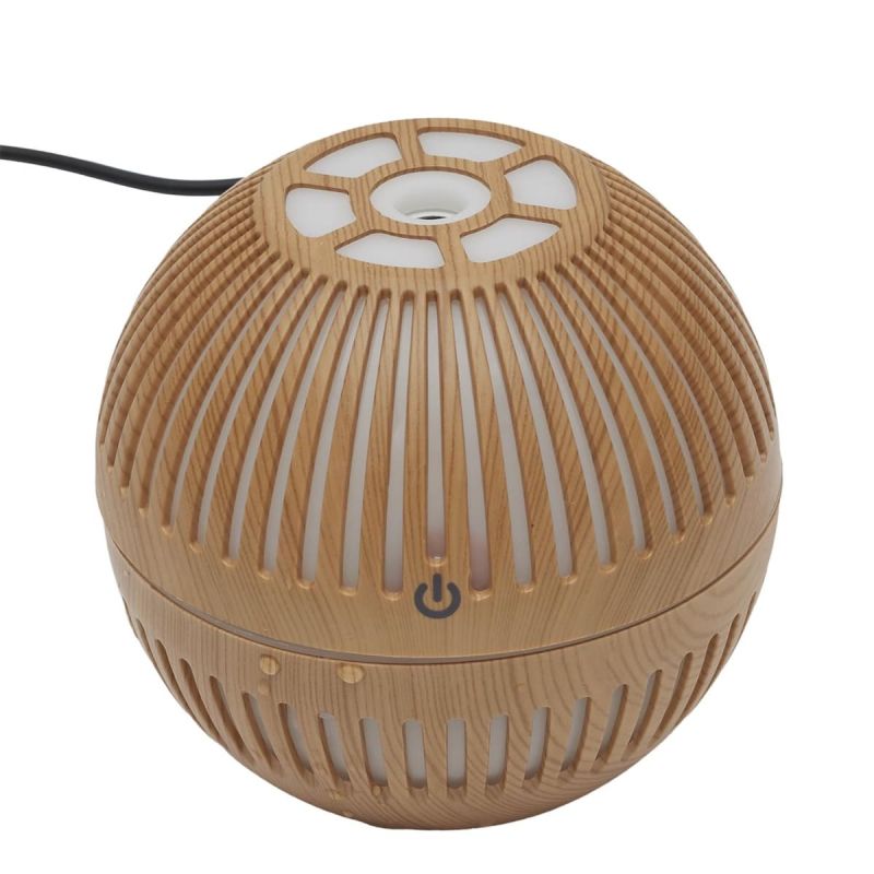 Diffuseur d'Huile Essentielle Bois Rond, Design Compact et Pratique