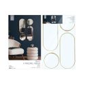 Lot de 4 Miroirs Muraux Décoratifs Rond et Ovale Versa Doré