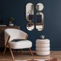 Lot de 4 Miroirs Muraux Décoratifs Rond et Ovale Versa Doré Lot de 4 Miroirs Muraux Décoratifs Rond et Ovale Versa Doré
