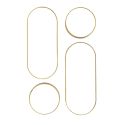 Lot de 4 Miroirs Muraux Décoratifs Rond et Ovale Versa Doré