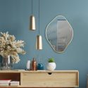 Miroir Déco Losange 60 cm avec Contour Doré
