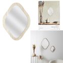 Miroir Déco Losange 34 cm avec Contour en Bois