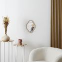Miroir Déco Losange 34 cm avec Contour en Bois