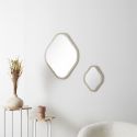 Miroir Déco Losange 34 cm avec Contour en Bois