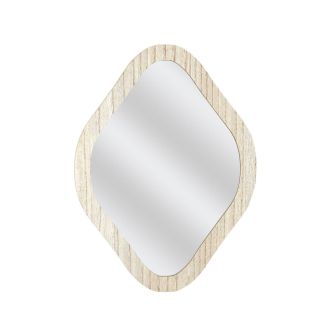 Miroir Déco Losange 34 cm avec Contour en Bois
