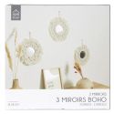 Lot de 3 Miroirs Muraux Boho 28 cm