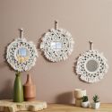 Lot de 3 Miroirs Muraux Boho 28 cm