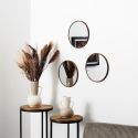 Enssemble de 3 Miroir Ø26 cm Imitation Bois Enssemble de 3 Miroir Ø26 cm Imitation Bois