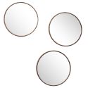 Enssemble de 3 Miroir Ø26 cm Imitation Bois