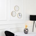 Lot de 3 Miroirs Doré Ø26cm - Miroirs Ronds avec Cadre Doré pour Décoration Murale