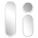 Lot de 3 Miroirs Blanc 75x25 cm / 50x25 cm / Ø25 cm -
