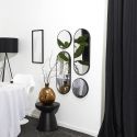 Ensemble de 4 Miroirs Déco Ronds et Ovale Noir
