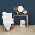 Miroir Rond avec Anse PU Noir Ø40 cm