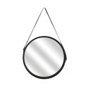 Miroir Rond avec Anse PU Noir Ø40 cm