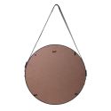 Miroir Rond avec Anse PU Noir Ø40 cm