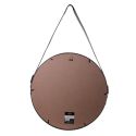Miroir Rond avec Anse PU Noir Ø50 cm