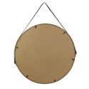Miroir Rond avec Anse PU Noir Ø50 cm
