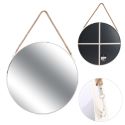 Miroir Rond avec Anse en Jonc Contour Blanc Ø50 cm