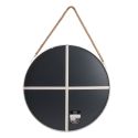 Miroir Rond avec Anse en Jonc Contour Blanc Ø50 cm