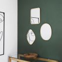 Miroir Décoratif Contour Doré Losange