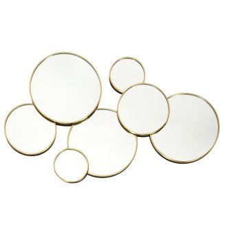 Miroir Rond Doré Décoratif