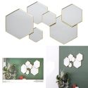 Miroir Hexagonal Doré Décoratif