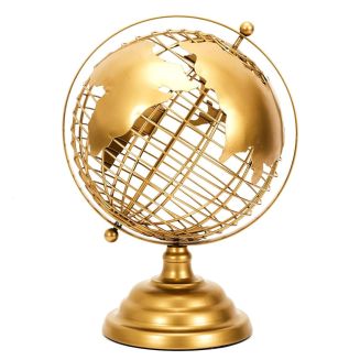 Globe Terrestre en Métal Doré