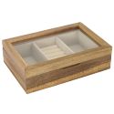 Boîte à Bijoux en Verre et Bois Massif - Rangement Élegant pour Bijoux - Design Naturel - Parfaite pour Coiffeuse