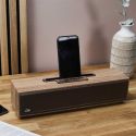 Enceinte effet bois 2x5 Watt avec encoche support smartphone