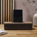 Enceinte effet bois 2x5 Watt avec encoche support smartphone