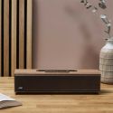 Enceinte effet bois 2x5 Watt avec encoche support smartphone