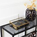 Boîte à Bijoux en Verre Métal Doré et Velours Noir
