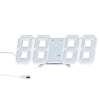 Réveil numérique chiffres LED 3D