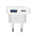Adaptateur secteur ultra plat 1 port type C + 1 port USB 36 Watt