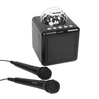 Enceinte karaoke boule disco LED avec 2 micros